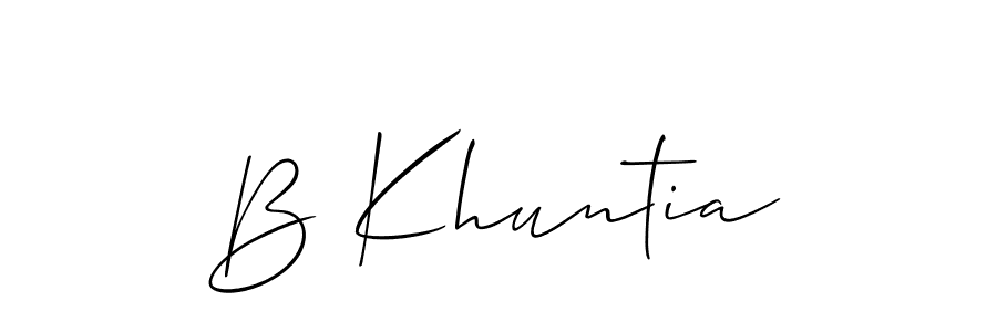 Similarly Allison_Script is the best handwritten signature design. Signature creator online .You can use it as an online autograph creator for name B Khuntia. B Khuntia signature style 2 images and pictures png