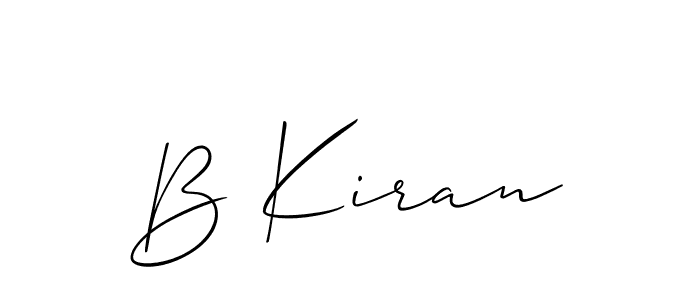 You should practise on your own different ways (Allison_Script) to write your name (B Kiran) in signature. don't let someone else do it for you. B Kiran signature style 2 images and pictures png