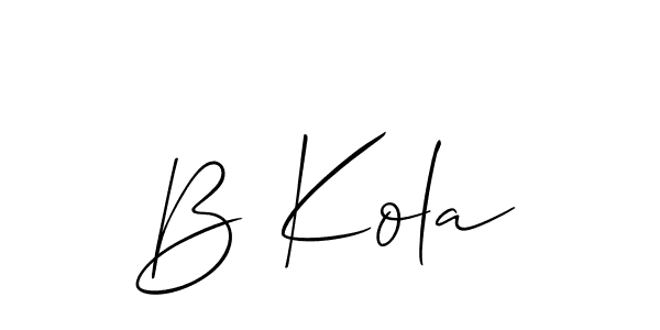 Check out images of Autograph of B Kola name. Actor B Kola Signature Style. Allison_Script is a professional sign style online. B Kola signature style 2 images and pictures png