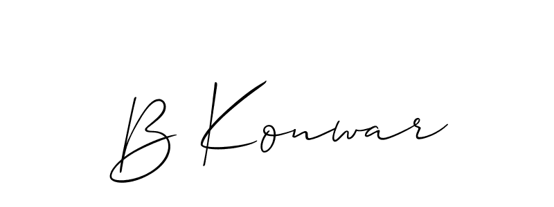 Similarly Allison_Script is the best handwritten signature design. Signature creator online .You can use it as an online autograph creator for name B Konwar. B Konwar signature style 2 images and pictures png