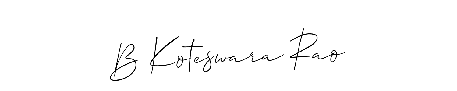 Also we have B Koteswara Rao name is the best signature style. Create professional handwritten signature collection using Allison_Script autograph style. B Koteswara Rao signature style 2 images and pictures png