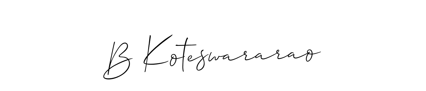 if you are searching for the best signature style for your name B Koteswararao. so please give up your signature search. here we have designed multiple signature styles  using Allison_Script. B Koteswararao signature style 2 images and pictures png