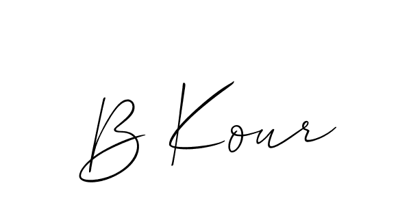 Make a beautiful signature design for name B Kour. With this signature (Allison_Script) style, you can create a handwritten signature for free. B Kour signature style 2 images and pictures png