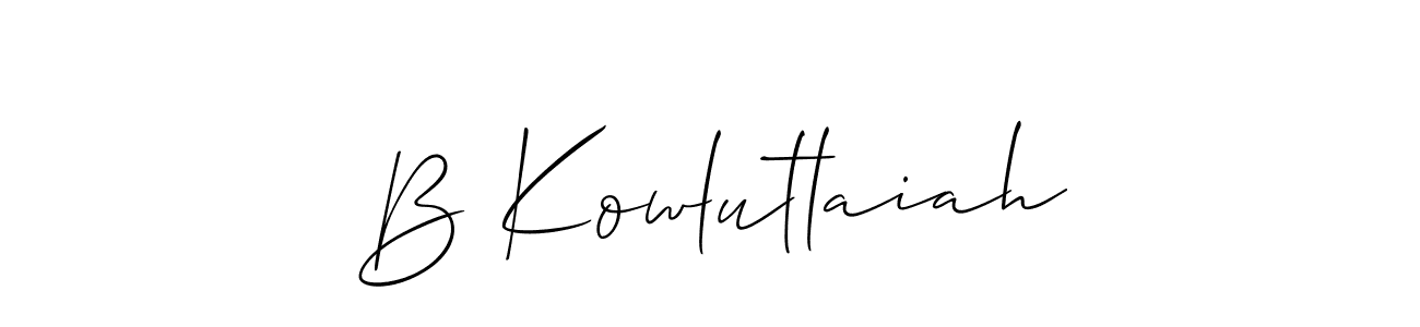 Make a beautiful signature design for name B Kowlutlaiah. With this signature (Allison_Script) style, you can create a handwritten signature for free. B Kowlutlaiah signature style 2 images and pictures png