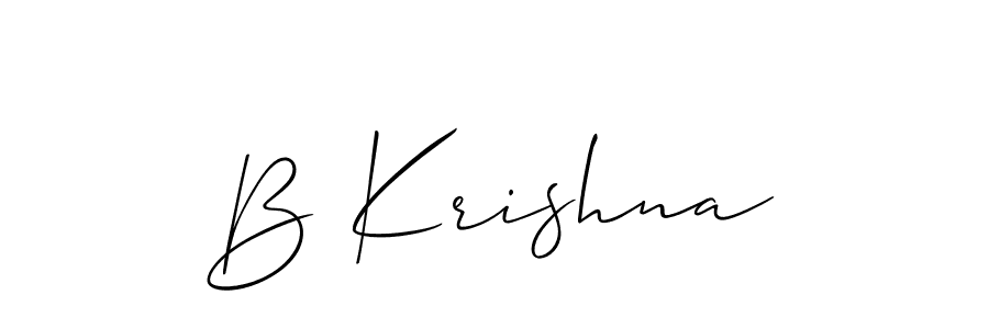 The best way (Allison_Script) to make a short signature is to pick only two or three words in your name. The name B Krishna include a total of six letters. For converting this name. B Krishna signature style 2 images and pictures png