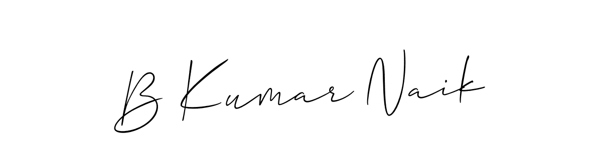 Also You can easily find your signature by using the search form. We will create B Kumar Naik name handwritten signature images for you free of cost using Allison_Script sign style. B Kumar Naik signature style 2 images and pictures png