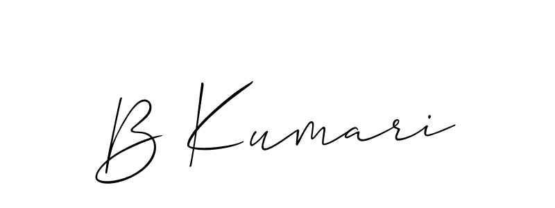 Make a short B Kumari signature style. Manage your documents anywhere anytime using Allison_Script. Create and add eSignatures, submit forms, share and send files easily. B Kumari signature style 2 images and pictures png