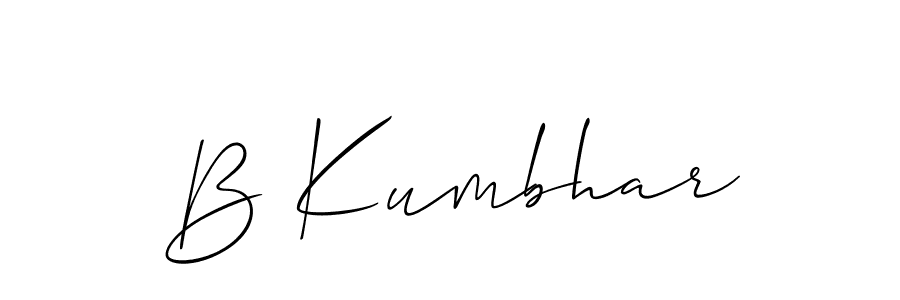 if you are searching for the best signature style for your name B Kumbhar. so please give up your signature search. here we have designed multiple signature styles  using Allison_Script. B Kumbhar signature style 2 images and pictures png