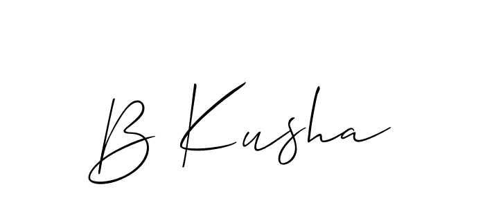 Make a beautiful signature design for name B Kusha. Use this online signature maker to create a handwritten signature for free. B Kusha signature style 2 images and pictures png