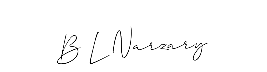 Design your own signature with our free online signature maker. With this signature software, you can create a handwritten (Allison_Script) signature for name B L Narzary. B L Narzary signature style 2 images and pictures png