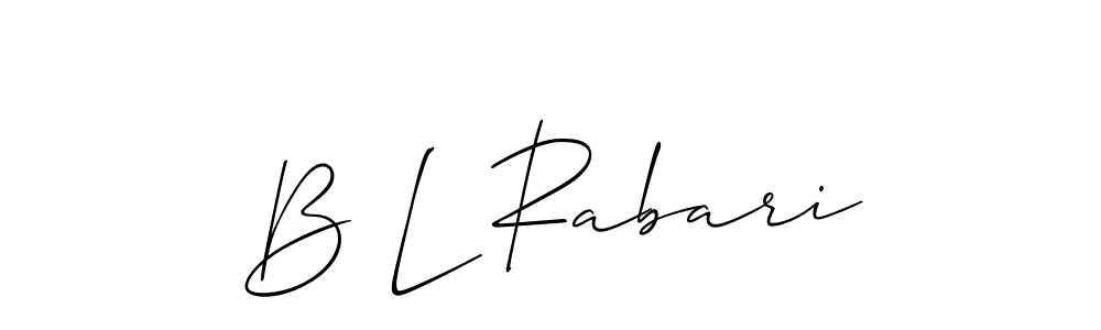 Use a signature maker to create a handwritten signature online. With this signature software, you can design (Allison_Script) your own signature for name B L Rabari. B L Rabari signature style 2 images and pictures png