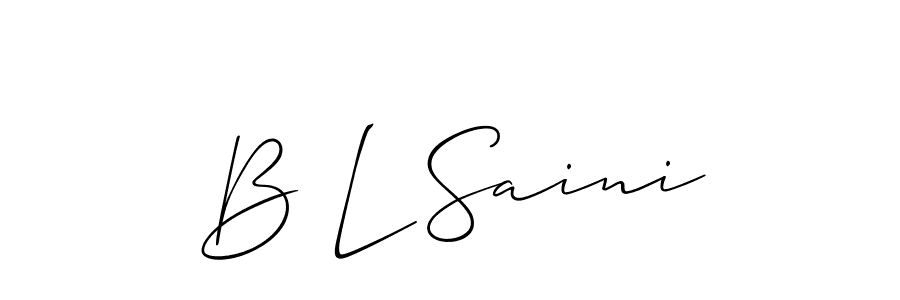 You should practise on your own different ways (Allison_Script) to write your name (B L Saini) in signature. don't let someone else do it for you. B L Saini signature style 2 images and pictures png