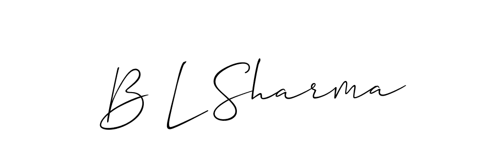 How to Draw B L Sharma signature style? Allison_Script is a latest design signature styles for name B L Sharma. B L Sharma signature style 2 images and pictures png