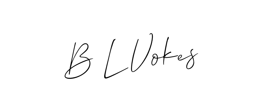 See photos of B L Vokes official signature by Spectra . Check more albums & portfolios. Read reviews & check more about Allison_Script font. B L Vokes signature style 2 images and pictures png