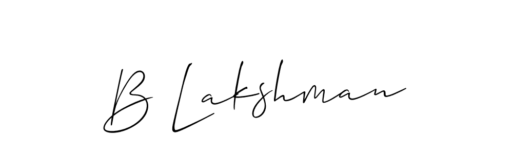 How to make B Lakshman signature? Allison_Script is a professional autograph style. Create handwritten signature for B Lakshman name. B Lakshman signature style 2 images and pictures png