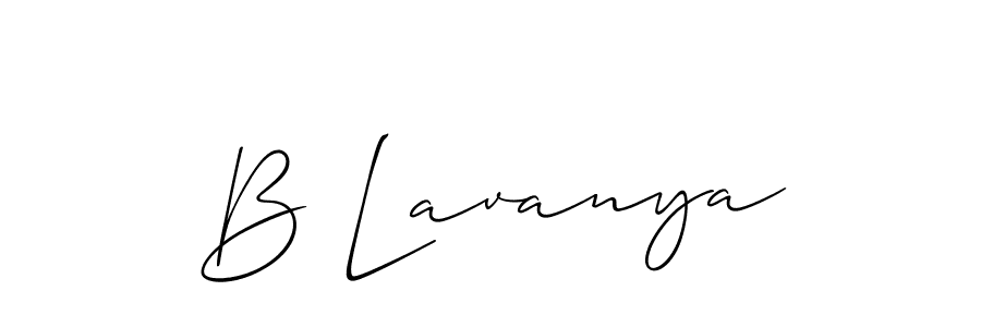 if you are searching for the best signature style for your name B Lavanya. so please give up your signature search. here we have designed multiple signature styles  using Allison_Script. B Lavanya signature style 2 images and pictures png