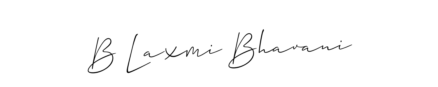 Also You can easily find your signature by using the search form. We will create B Laxmi Bhavani name handwritten signature images for you free of cost using Allison_Script sign style. B Laxmi Bhavani signature style 2 images and pictures png