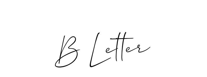 Design your own signature with our free online signature maker. With this signature software, you can create a handwritten (Allison_Script) signature for name B Letter. B Letter signature style 2 images and pictures png