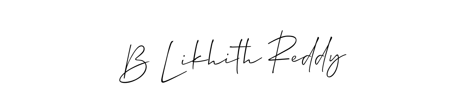 B Likhith Reddy stylish signature style. Best Handwritten Sign (Allison_Script) for my name. Handwritten Signature Collection Ideas for my name B Likhith Reddy. B Likhith Reddy signature style 2 images and pictures png