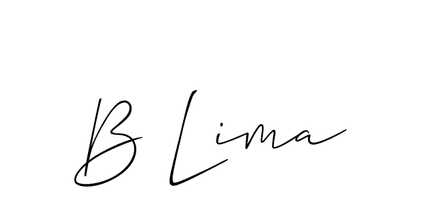 Allison_Script is a professional signature style that is perfect for those who want to add a touch of class to their signature. It is also a great choice for those who want to make their signature more unique. Get B Lima name to fancy signature for free. B Lima signature style 2 images and pictures png