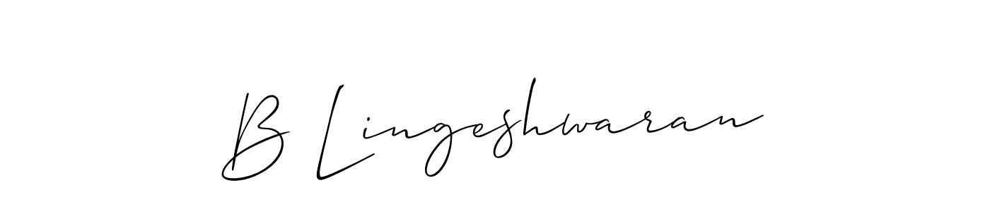 How to make B Lingeshwaran signature? Allison_Script is a professional autograph style. Create handwritten signature for B Lingeshwaran name. B Lingeshwaran signature style 2 images and pictures png