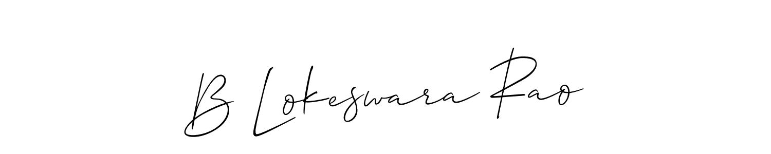 Make a beautiful signature design for name B Lokeswara Rao. With this signature (Allison_Script) style, you can create a handwritten signature for free. B Lokeswara Rao signature style 2 images and pictures png