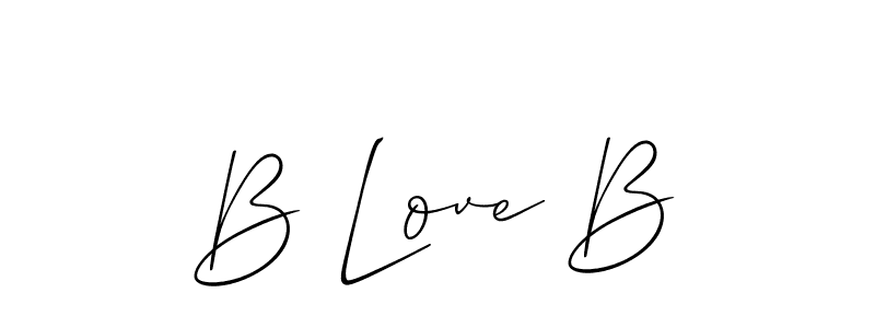 Design your own signature with our free online signature maker. With this signature software, you can create a handwritten (Allison_Script) signature for name B Love B. B Love B signature style 2 images and pictures png