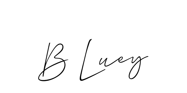 Create a beautiful signature design for name B Luey. With this signature (Allison_Script) fonts, you can make a handwritten signature for free. B Luey signature style 2 images and pictures png
