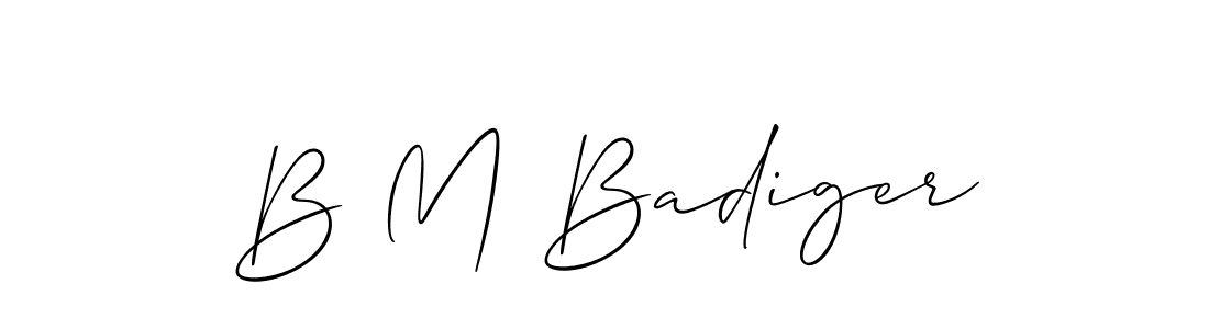 Design your own signature with our free online signature maker. With this signature software, you can create a handwritten (Allison_Script) signature for name B M Badiger. B M Badiger signature style 2 images and pictures png