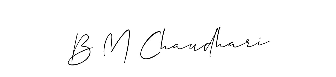 The best way (Allison_Script) to make a short signature is to pick only two or three words in your name. The name B M Chaudhari include a total of six letters. For converting this name. B M Chaudhari signature style 2 images and pictures png