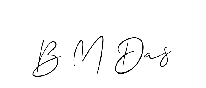 The best way (Allison_Script) to make a short signature is to pick only two or three words in your name. The name B M Das include a total of six letters. For converting this name. B M Das signature style 2 images and pictures png