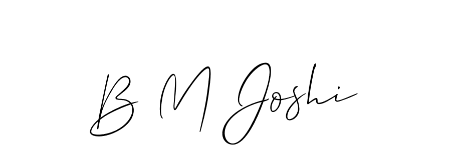 Make a beautiful signature design for name B M Joshi. With this signature (Allison_Script) style, you can create a handwritten signature for free. B M Joshi signature style 2 images and pictures png