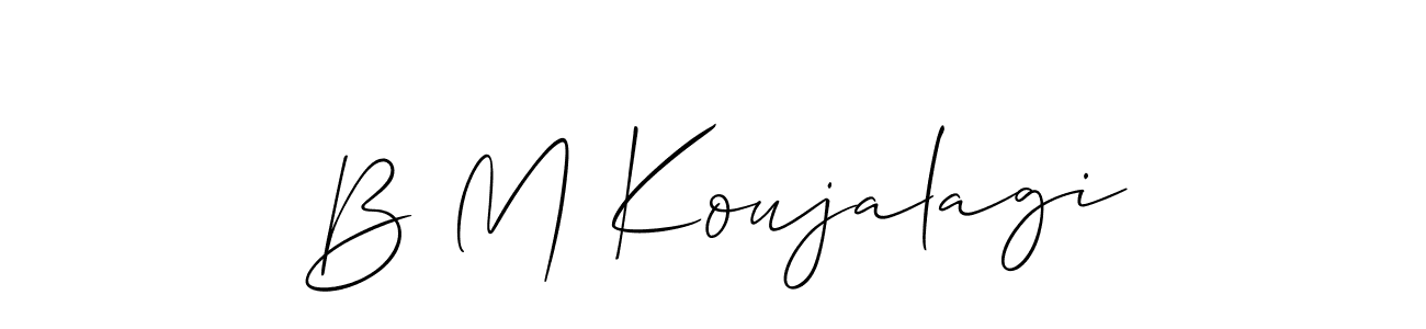 It looks lik you need a new signature style for name B M Koujalagi. Design unique handwritten (Allison_Script) signature with our free signature maker in just a few clicks. B M Koujalagi signature style 2 images and pictures png