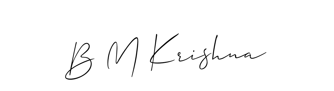 Design your own signature with our free online signature maker. With this signature software, you can create a handwritten (Allison_Script) signature for name B M Krishna. B M Krishna signature style 2 images and pictures png