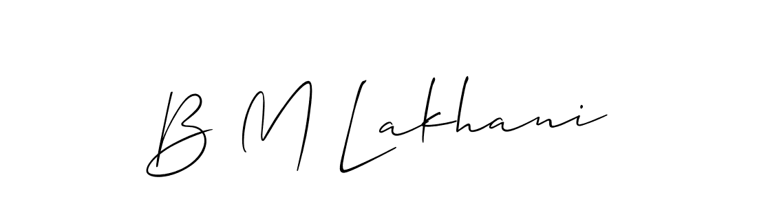 Allison_Script is a professional signature style that is perfect for those who want to add a touch of class to their signature. It is also a great choice for those who want to make their signature more unique. Get B M Lakhani name to fancy signature for free. B M Lakhani signature style 2 images and pictures png