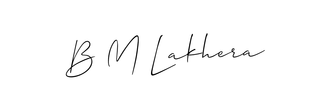 How to make B M Lakhera name signature. Use Allison_Script style for creating short signs online. This is the latest handwritten sign. B M Lakhera signature style 2 images and pictures png