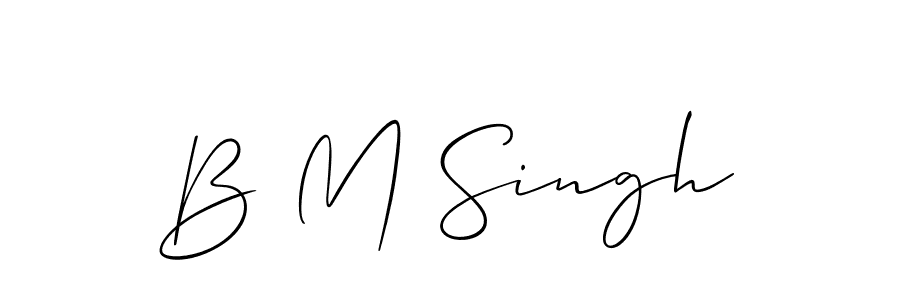 The best way (Allison_Script) to make a short signature is to pick only two or three words in your name. The name B M Singh include a total of six letters. For converting this name. B M Singh signature style 2 images and pictures png