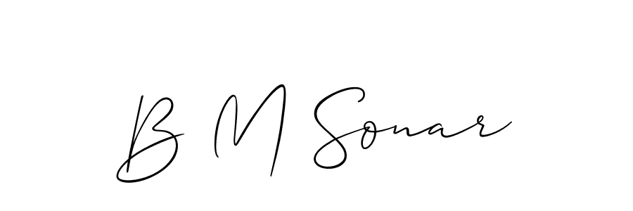 Create a beautiful signature design for name B M Sonar. With this signature (Allison_Script) fonts, you can make a handwritten signature for free. B M Sonar signature style 2 images and pictures png