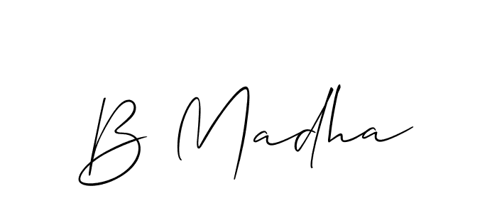 Make a short B Madha signature style. Manage your documents anywhere anytime using Allison_Script. Create and add eSignatures, submit forms, share and send files easily. B Madha signature style 2 images and pictures png