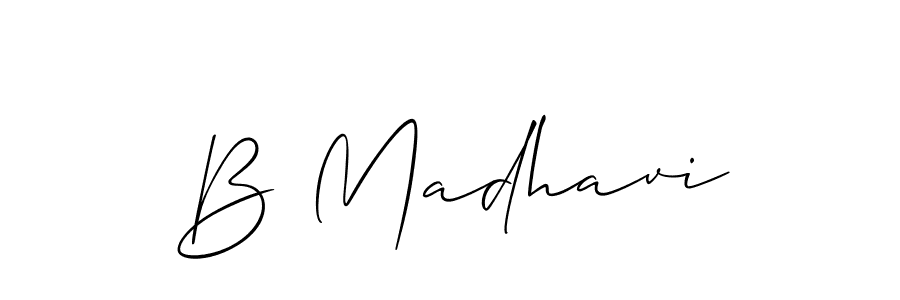It looks lik you need a new signature style for name B Madhavi. Design unique handwritten (Allison_Script) signature with our free signature maker in just a few clicks. B Madhavi signature style 2 images and pictures png