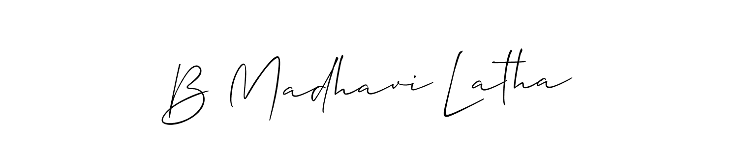 How to make B Madhavi Latha signature? Allison_Script is a professional autograph style. Create handwritten signature for B Madhavi Latha name. B Madhavi Latha signature style 2 images and pictures png