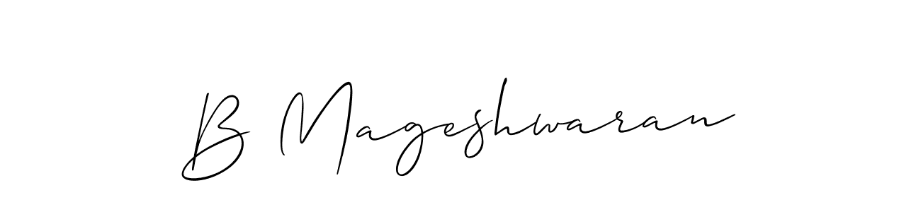 Make a short B Mageshwaran signature style. Manage your documents anywhere anytime using Allison_Script. Create and add eSignatures, submit forms, share and send files easily. B Mageshwaran signature style 2 images and pictures png