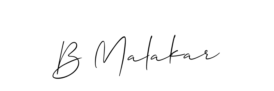 It looks lik you need a new signature style for name B Malakar. Design unique handwritten (Allison_Script) signature with our free signature maker in just a few clicks. B Malakar signature style 2 images and pictures png