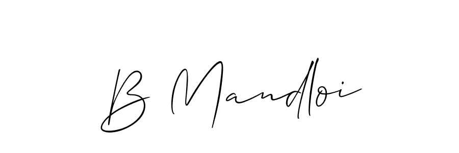 Also You can easily find your signature by using the search form. We will create B Mandloi name handwritten signature images for you free of cost using Allison_Script sign style. B Mandloi signature style 2 images and pictures png