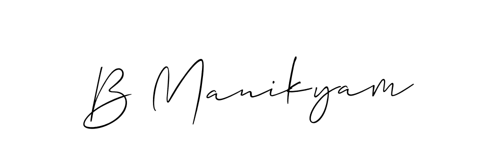 Create a beautiful signature design for name B Manikyam. With this signature (Allison_Script) fonts, you can make a handwritten signature for free. B Manikyam signature style 2 images and pictures png