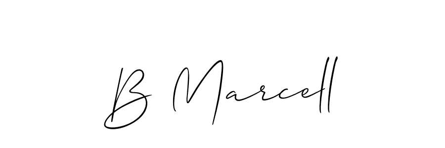 How to make B Marcell name signature. Use Allison_Script style for creating short signs online. This is the latest handwritten sign. B Marcell signature style 2 images and pictures png