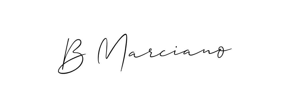 You should practise on your own different ways (Allison_Script) to write your name (B Marciano) in signature. don't let someone else do it for you. B Marciano signature style 2 images and pictures png