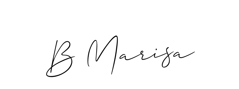 Also You can easily find your signature by using the search form. We will create B Marisa name handwritten signature images for you free of cost using Allison_Script sign style. B Marisa signature style 2 images and pictures png