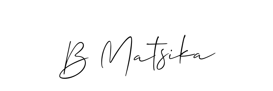 Also You can easily find your signature by using the search form. We will create B Matsika name handwritten signature images for you free of cost using Allison_Script sign style. B Matsika signature style 2 images and pictures png