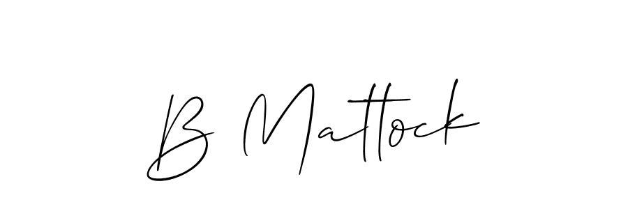 B Mattock stylish signature style. Best Handwritten Sign (Allison_Script) for my name. Handwritten Signature Collection Ideas for my name B Mattock. B Mattock signature style 2 images and pictures png